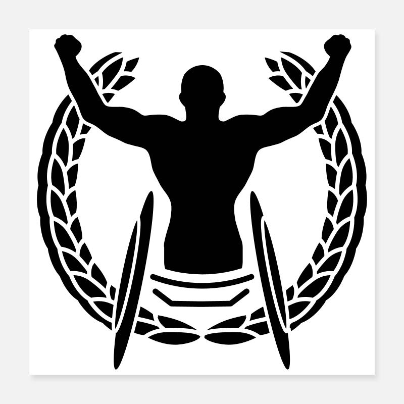 Un gagnant dans un fauteuil roulant Poster 40 x 40 cm