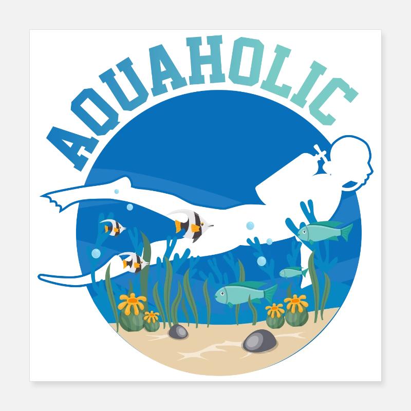 Plongée sous-marine Poster 40 x 40 cm