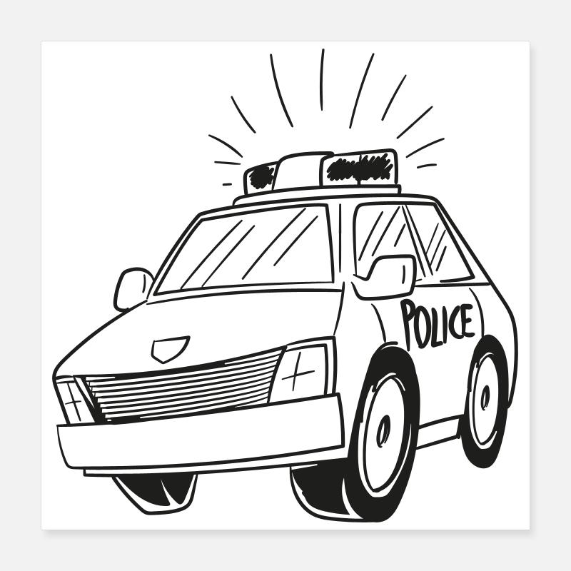 Polizeiauto Poster 40x40 cm