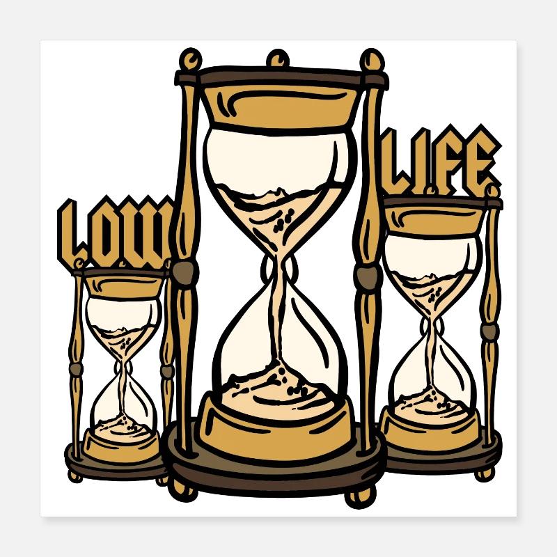 Sablier à faible durée de vie Poster 40 x 40 cm