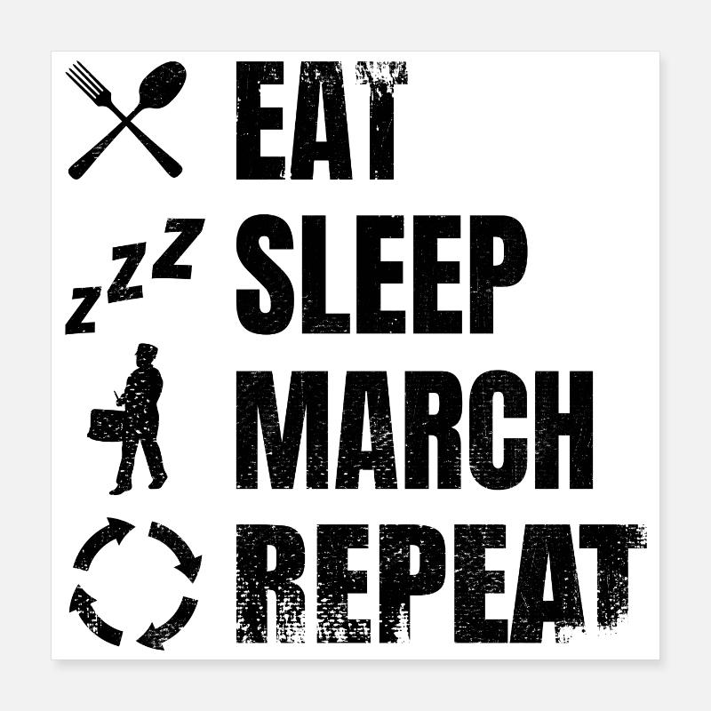 Eating, sleeping, drumming, repeating Poster 16" x 16" (40x40 cm)