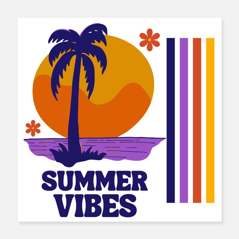 vacances d'été, vacances, vacances à-la mer Poster 40 x 40 cm