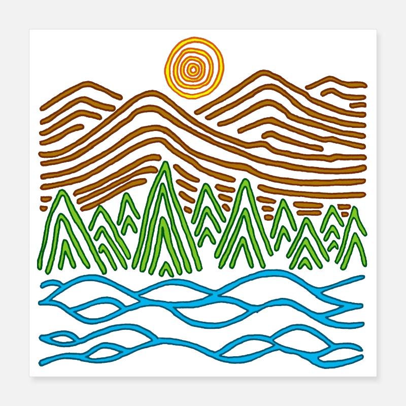 Seltsame Landschaft Poster 40x40 cm