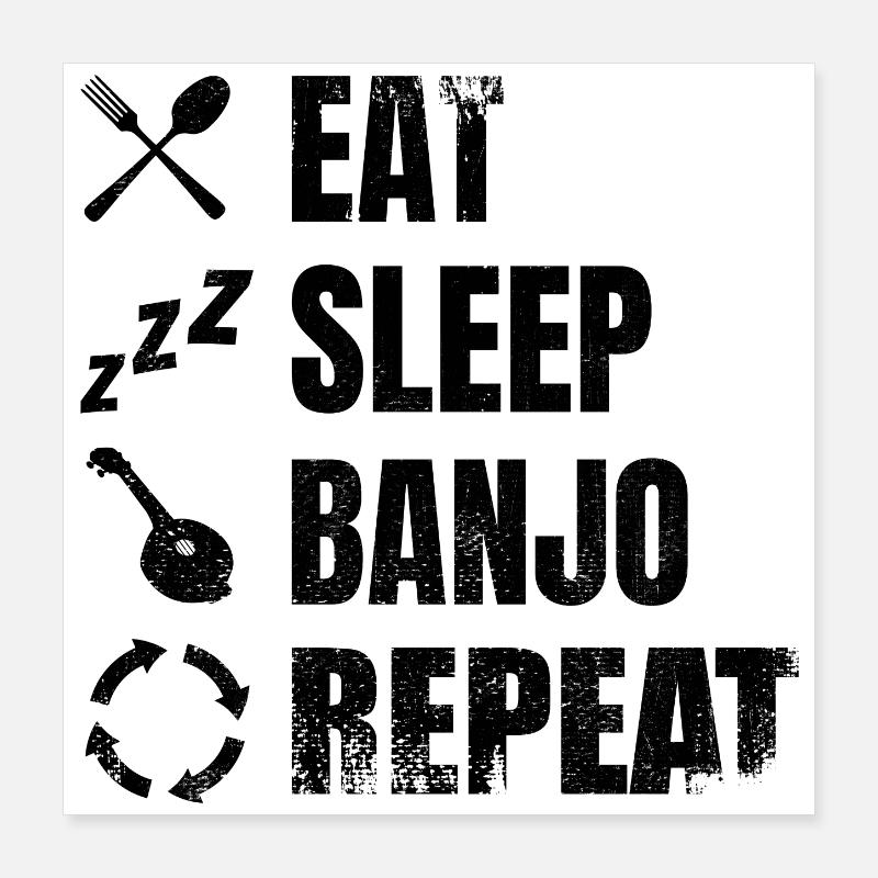 Routine quotidienne des joueurs de banjo Poster 40 x 40 cm