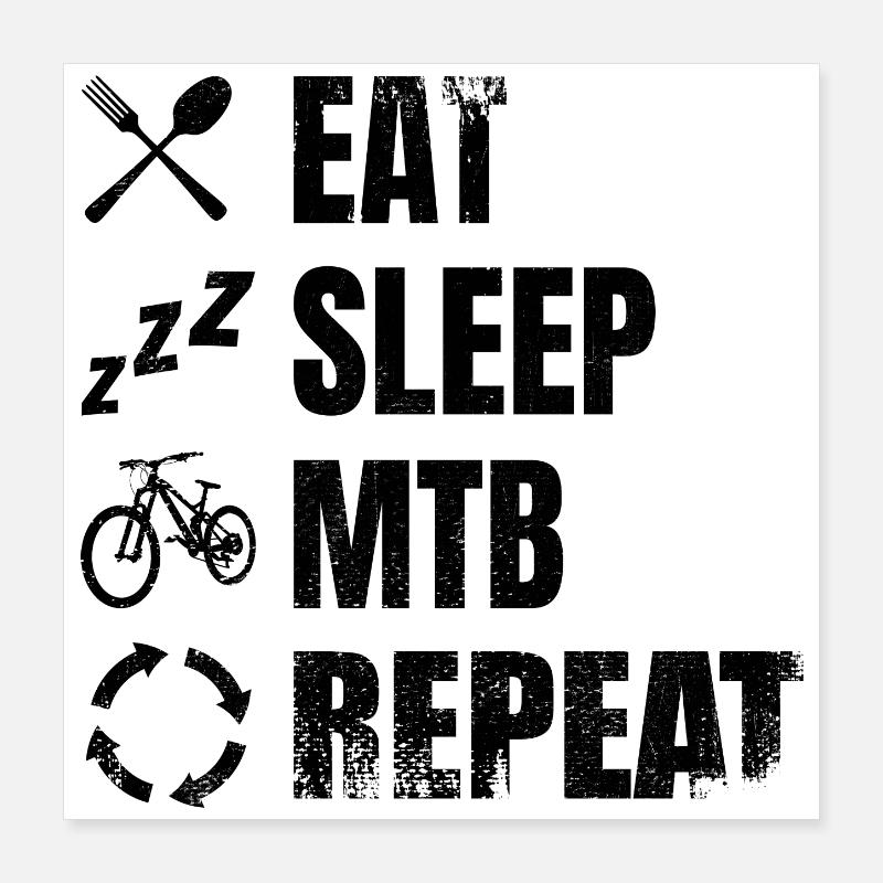 Mountain biker routine Poster 16" x 16" (40x40 cm)