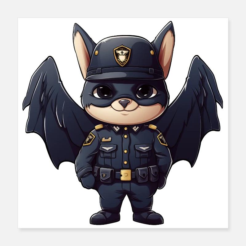 Bat Policeman Poster 16" x 16" (40x40 cm)