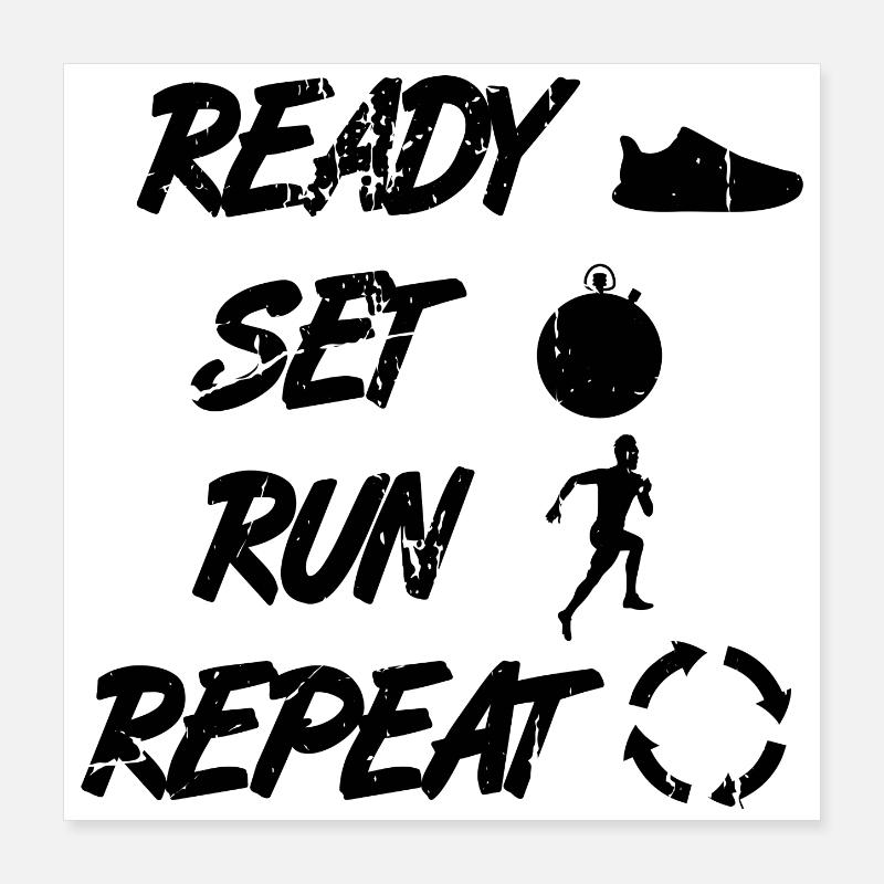 Routine de coureur drôle Poster 40 x 40 cm