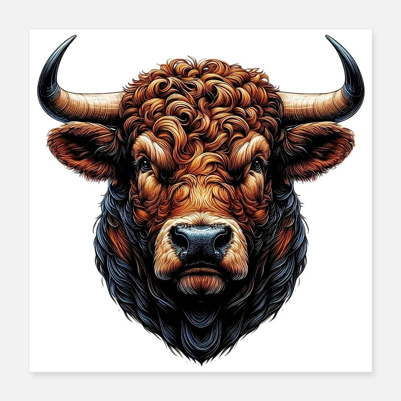 Stier Poster 40x40 cm