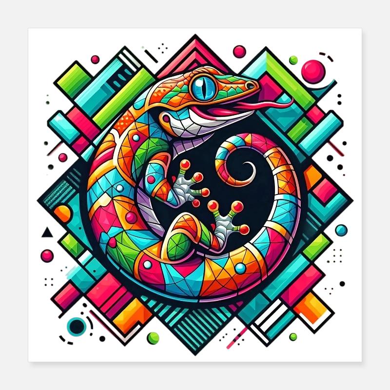 Gecko Poster 40x40 cm