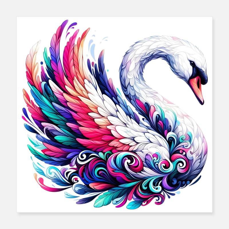Schwan Poster 40x40 cm