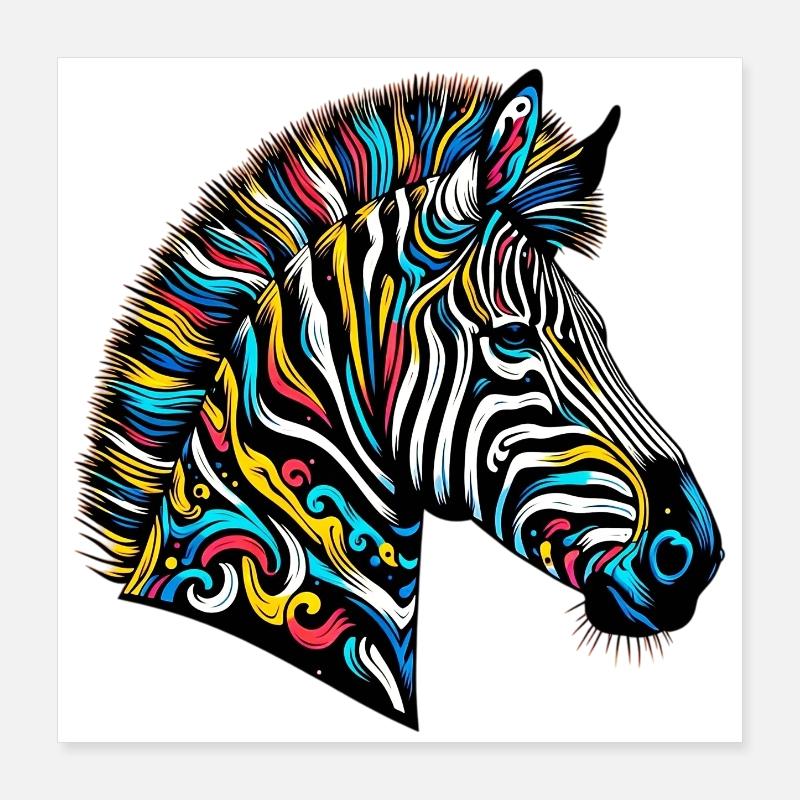 Zebra Poster 40x40 cm
