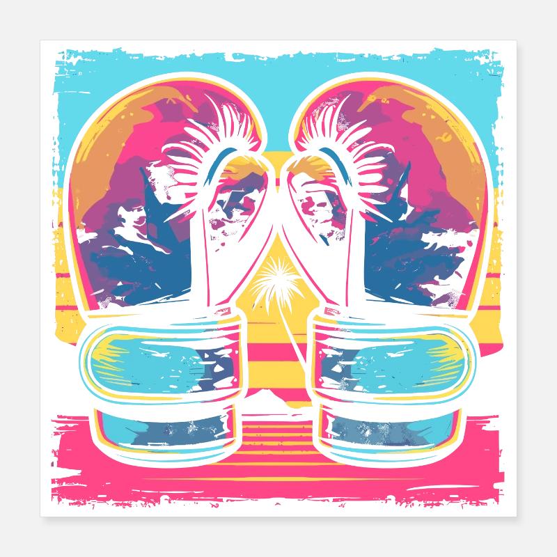 Look de dessin animé de kickboxing Poster 40 x 40 cm