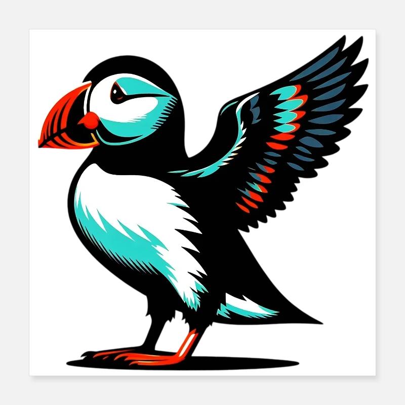 Puffin Poster 16" x 16" (40x40 cm)