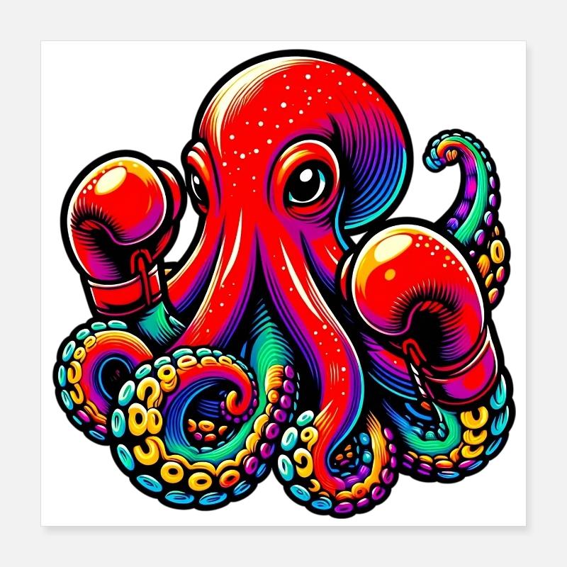 Pieuvre Poster 40 x 40 cm