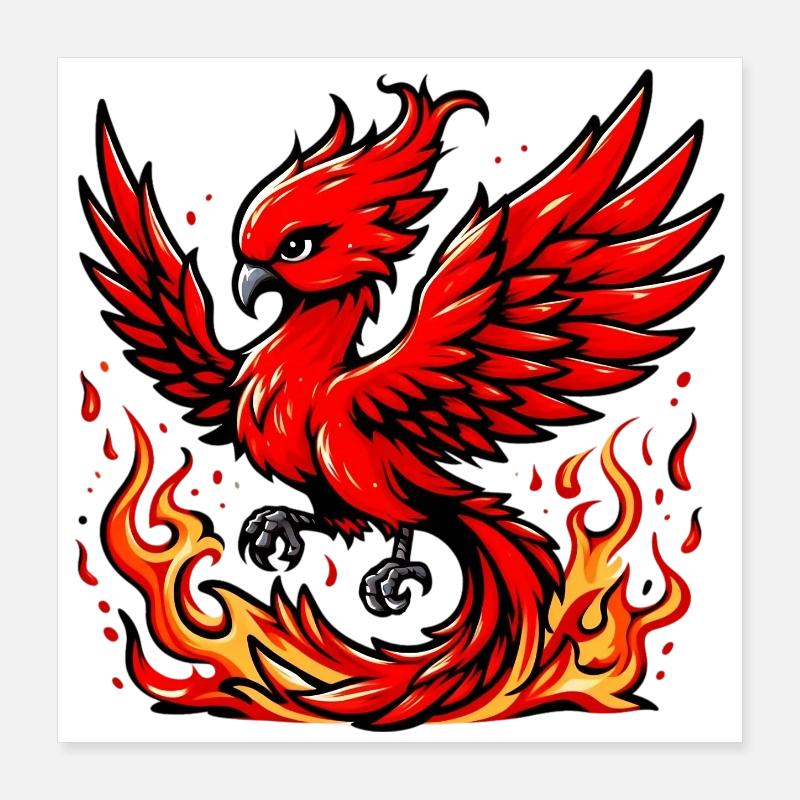 Phénix rouge Poster 40 x 40 cm