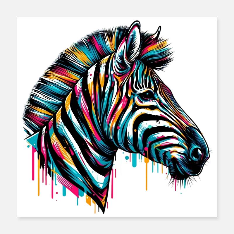 Zebra Poster 16" x 16" (40x40 cm)