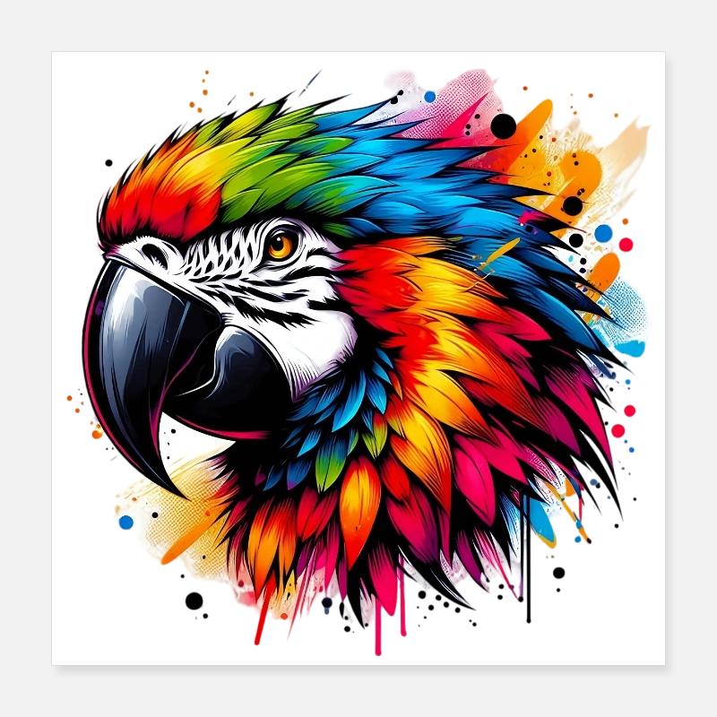 Parrot Poster 16" x 16" (40x40 cm)