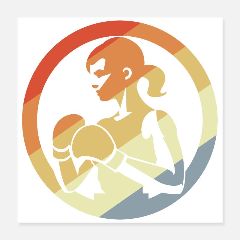 Retro Boxerin Poster 40x40 cm