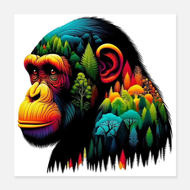 Affe Poster 40x40 cm