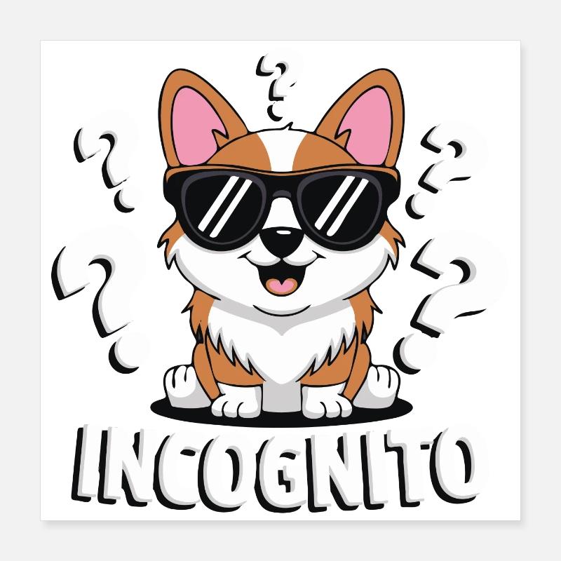 CHIENS INCOGNITO Poster 40 x 40 cm