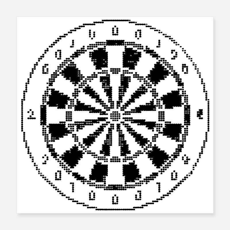 Jeu de fléchettes Pixel Graphique Poster 40 x 40 cm