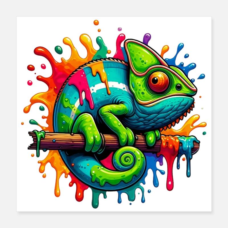 Caméléon Poster 40 x 40 cm