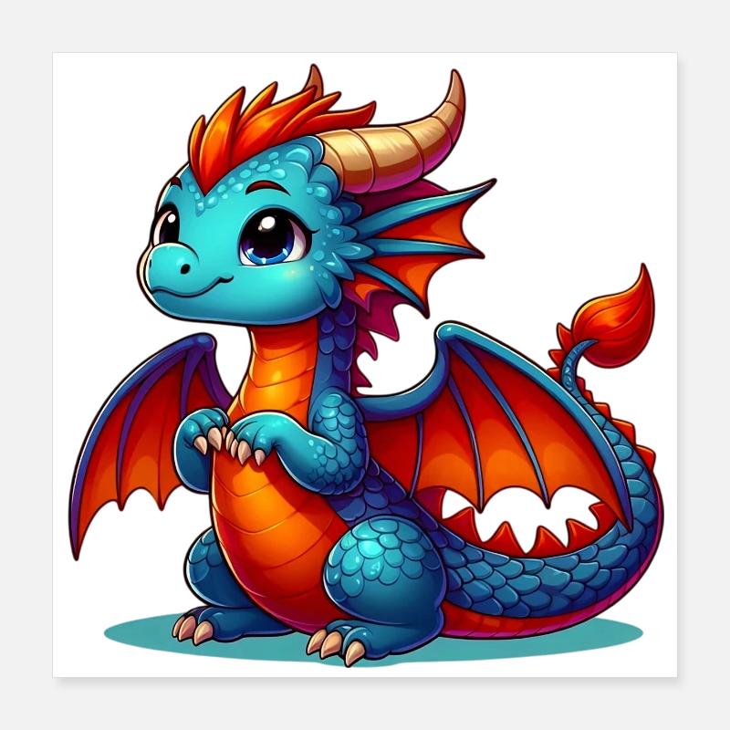 Drache Poster 40x40 cm