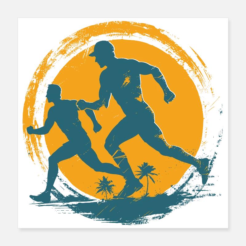 Marathon runner Poster 16" x 16" (40x40 cm)