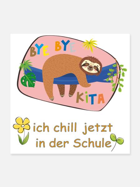 bye bye Kita - Poster 40x40 cm - Weiß