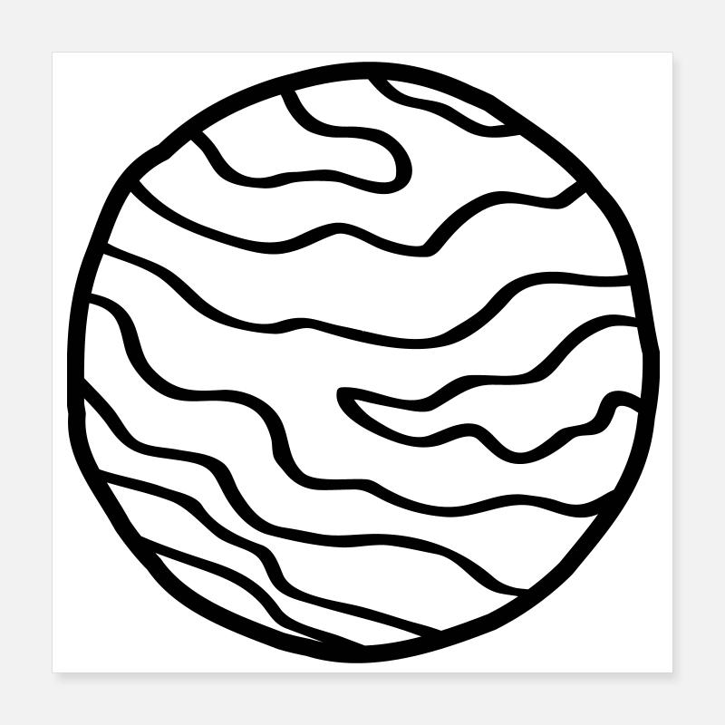 Planète Simple Space Doodle Poster 40 x 40 cm