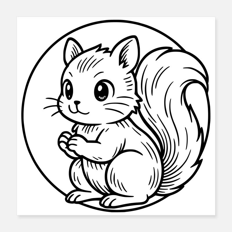 Écureuil Poster 40 x 40 cm