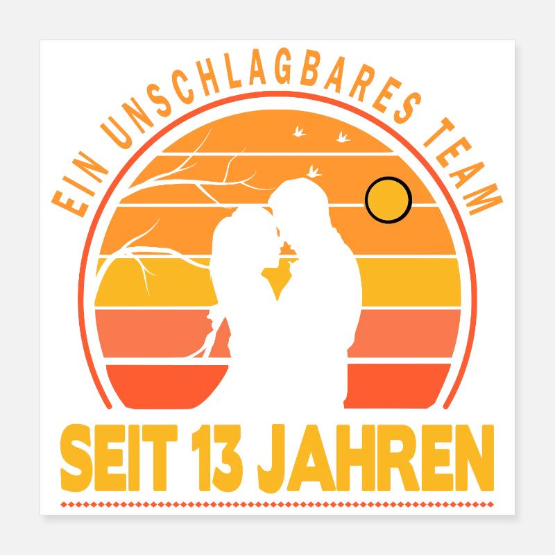 13 års forholdsjubilæum bryllupsdag Poster 40x40 cm