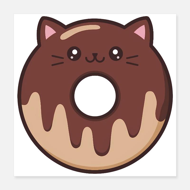 Donut chat mignon Poster 40 x 40 cm