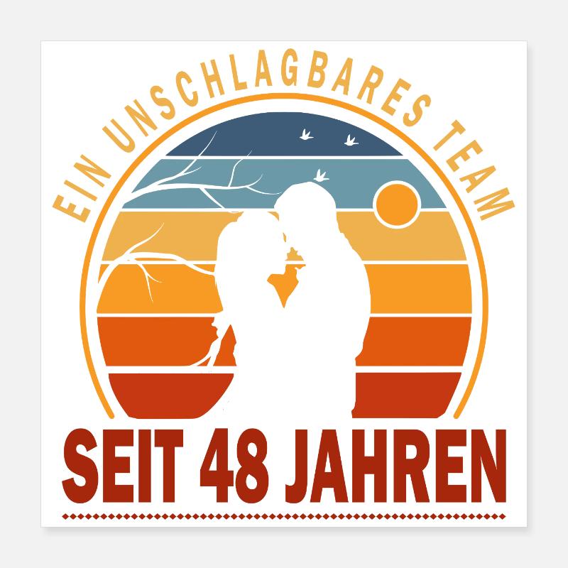 48 ans de relation Anniversaire de mariage Poster 40 x 40 cm