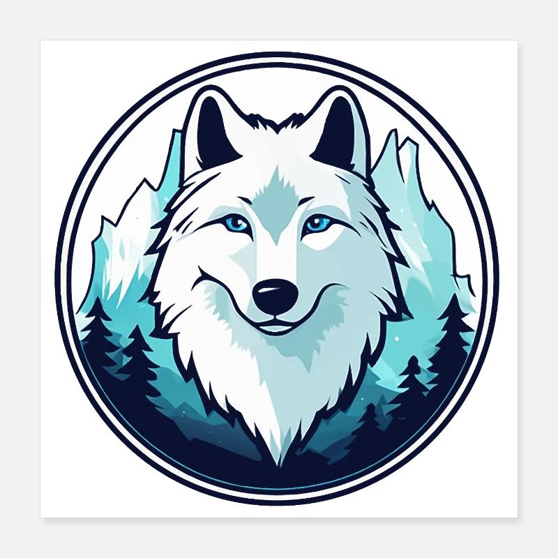 Arctic Wolf (Head) Poster 16" x 16" (40x40 cm)