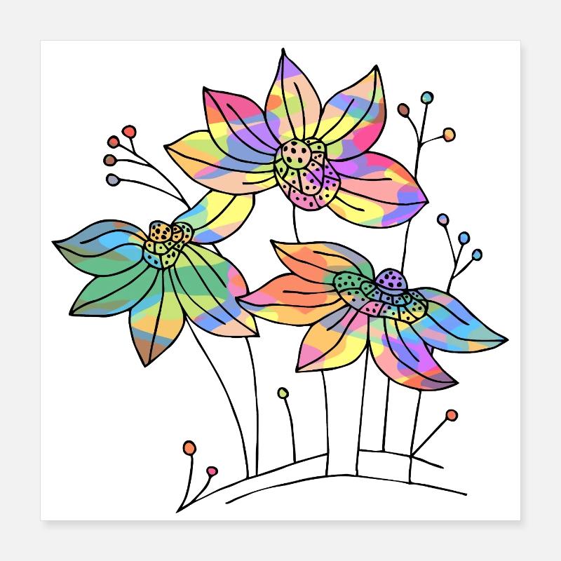 Blumen Poster 40x40 cm
