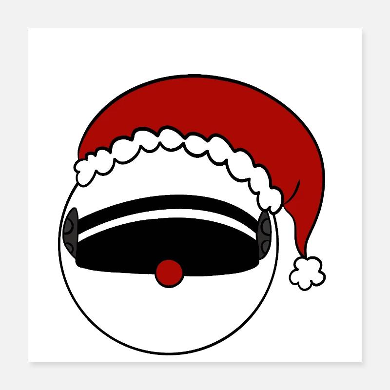 Weihnachtsmann  Helm  Poster 40x40 cm