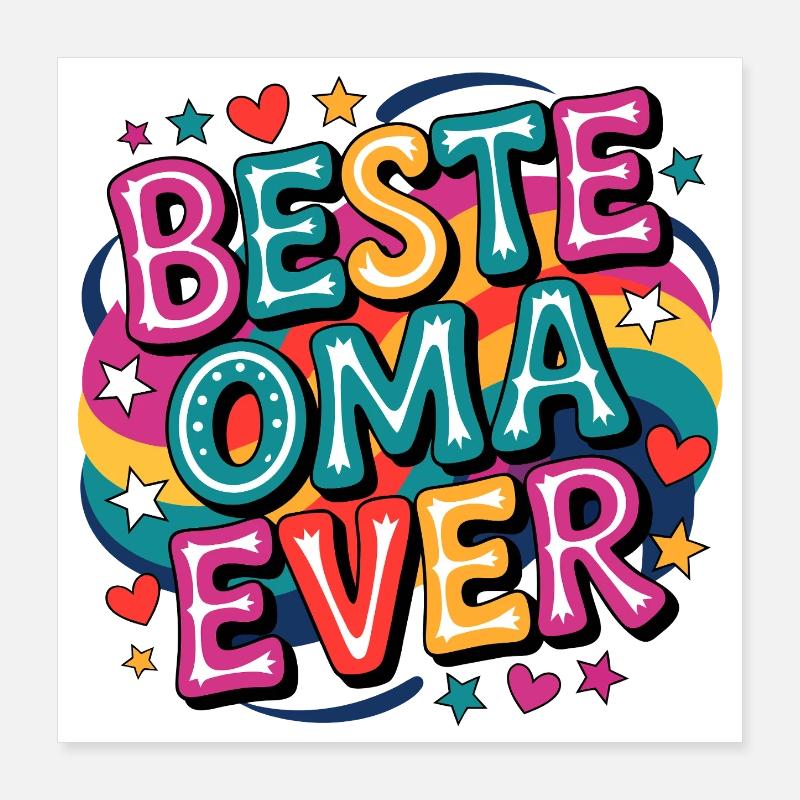 Beste Oma Ever Poster 40x40 cm