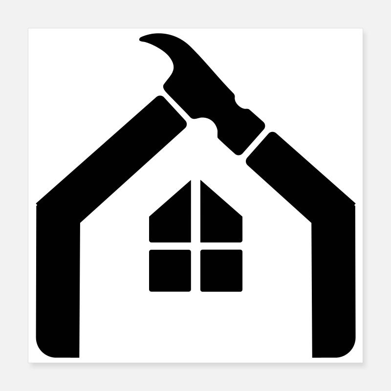 Logo d’artisan concierge – Marteau Poster 40 x 40 cm