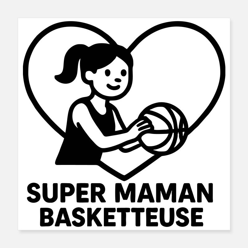 Super maman coiffeuse – Cœur coiffure Poster 40 x 40 cm