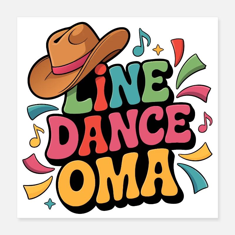 Line Dance Oma Poster 40x40 cm