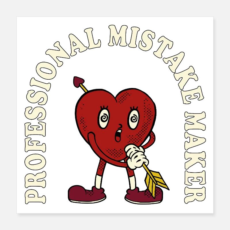 Professional Mistake Maker – Retro Comic Humor Poster 40x40 cm
