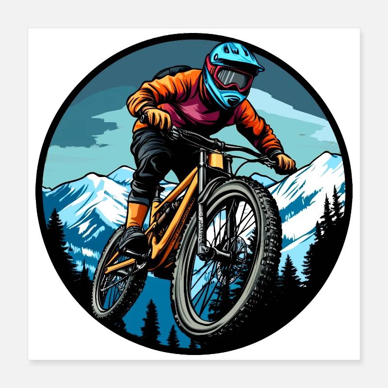 Freeride Biker Poster 40x40 cm