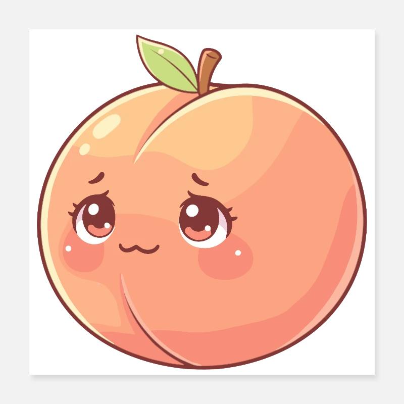 Kuschelpfirsich Kawaii Poster 40x40 cm