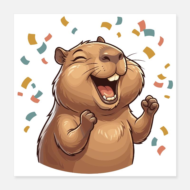 Hapybara Capybara Poster 40 x 40 cm