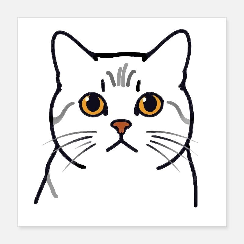 Teodoro le Chat - Tête de Chat Poster 40 x 40 cm