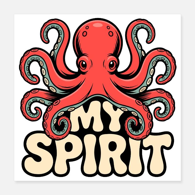 Octopus Vibes Poster 40x40 cm