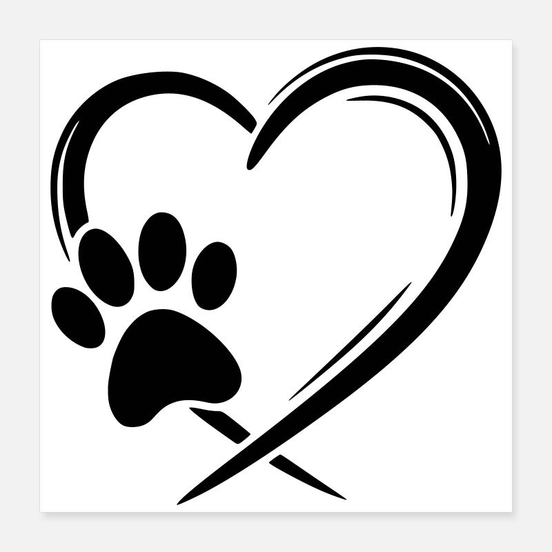Patte Coeur Poster 40 x 40 cm