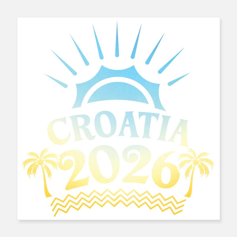 Croatia 2026 Bunt Poster 40x40 cm