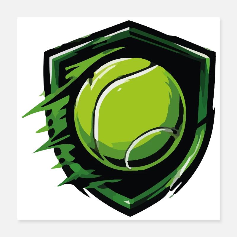 Bouclier de tennis dans le style dynamique Poster 40 x 40 cm